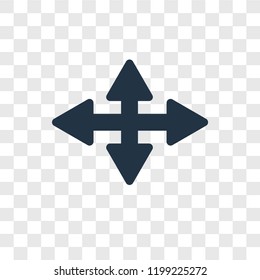 Move vector icon isolated on transparent background, Move transparency logo concept