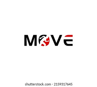 Move Wordmark Logo Design Silhouette Illustration