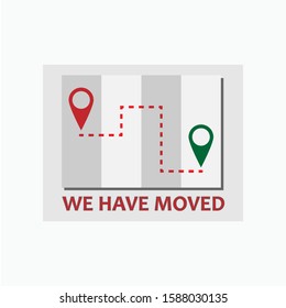 
Moved Banner - Vector, Sign and Symbol for Design, Presentation, Website or Apps Elements.