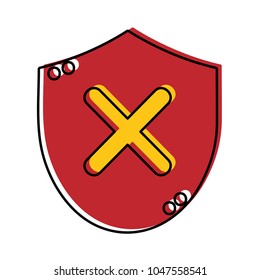 moved color bad shield security protection sign