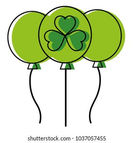 moved color balloons party with clover plant celebrate