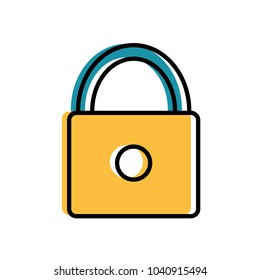 moved color close padlock to protection and security symbol
