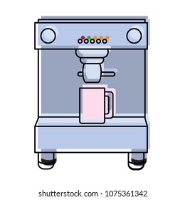 moved color coffee maker machine object with cup