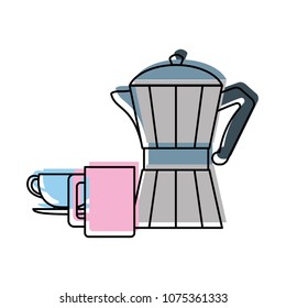 moved color coffee maker object with cup beverage