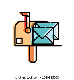 moved color correspondence mailbox with post letter message