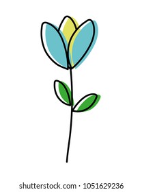 moved color cute flower with nature leaves and petals