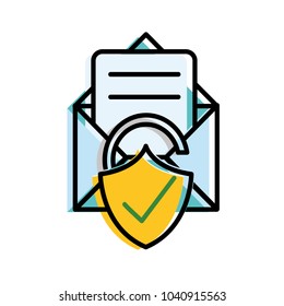 moved color e-mail letter message with good padlock protection