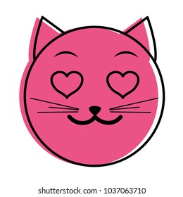 moved color enamored cat face emoji expression