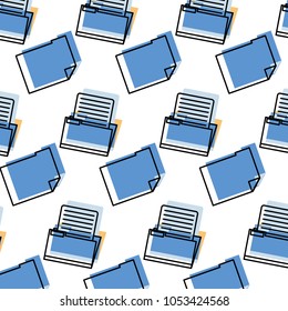 moved color folder file with business document background vector illustration