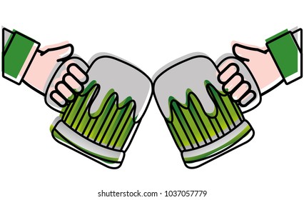 moved color hands men with beers alchool glass