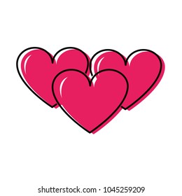 moved color hearts love symbol of passion design icon