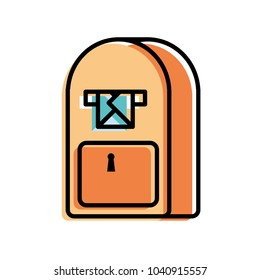 moved color mailbox correspondence message delivery letter