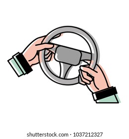 moved color man hands driveing steering wheel