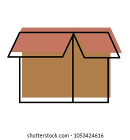 moved color open box package object icon vector illustration
