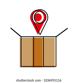 moved color open delivery package with location symbol