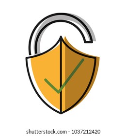 moved color open padlock shield with good protection