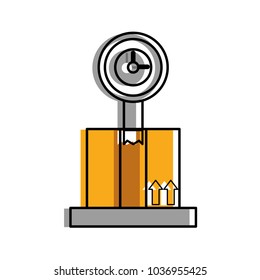 moved color scale weight machine with delivery package