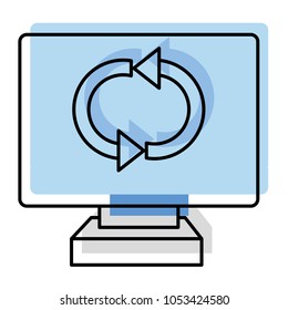 moved color screen computer technology with loading symbol vector illustration