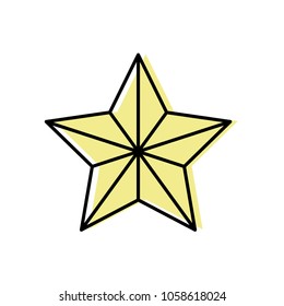 moved color shiny star in the sky design icon
