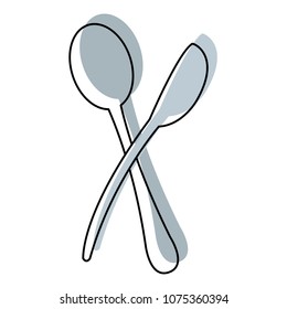 moved color spoon and fork objects kitchen utensil