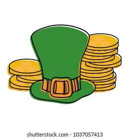 moved color st patrick hat with coins gold money