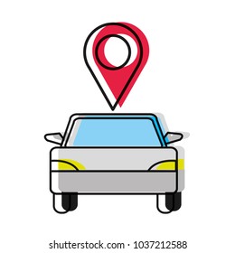 moved color vehicle transport with location map symbol