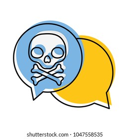 moved color warning skull wwith bones inside chat bubble