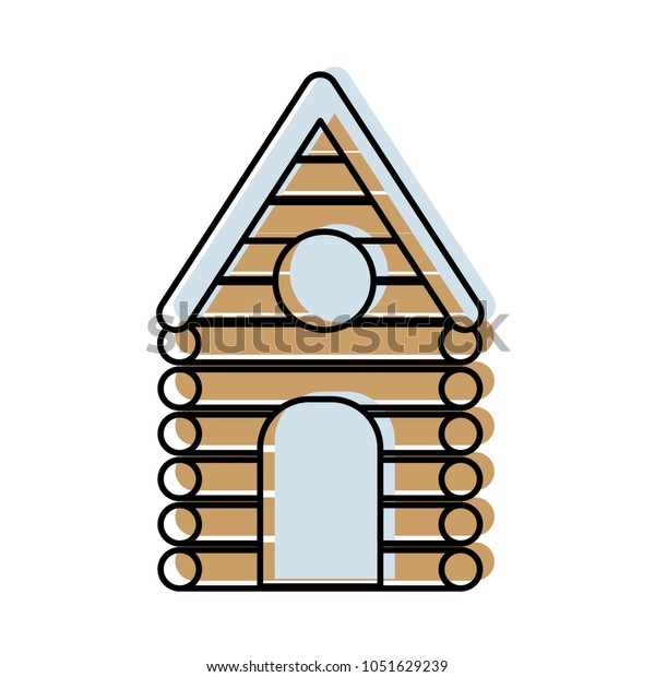 Moved Color Wood Cabin House Roof Stock Vector Royalty Free