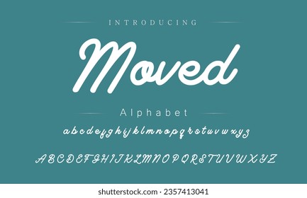 Moved Font. Alphabet. Script. Typeface. Label .Vintage typeface. For labels and different type designs