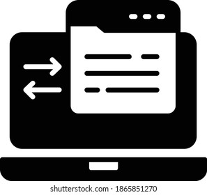 Moved Permanently redirect status response  Concept Vector Glyph Icon Design, Cloud computing and Internet hosting services Symbol on White background