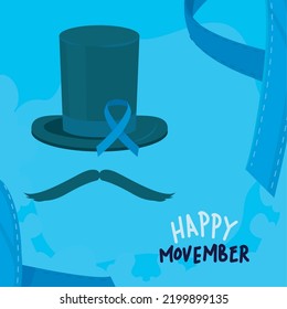 movember cartel with gentlemen hat and ribbon