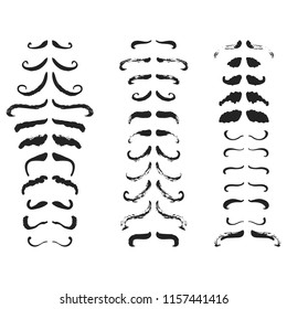 Movember hand drawn November Cancer Awareness Month poster with mustaches isolated on the white background. Fun brush ink vector illustration for banners, greeting card, design