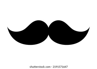 movember, moustache black filled vector icon, flat moustache for web site, fashion decoration and barbershop symbol