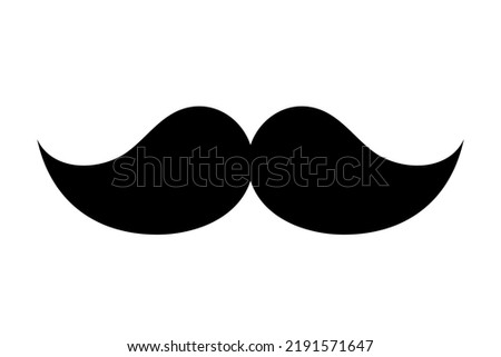 movember, moustache black filled vector icon, flat moustache for web site, fashion decoration and barbershop symbol