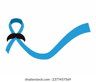 Movember prostate cancer awareness month Men's health Moustaches and blue ribbon