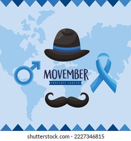 movember prostate cancer postcard with hat