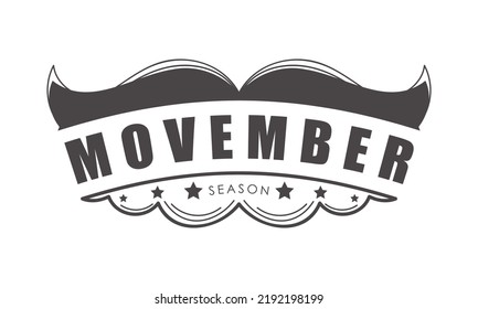 Movember Season Logo. Vector Illustration.