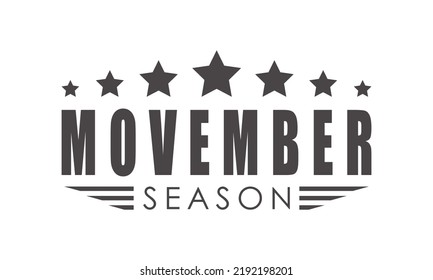 Movember Season Logo. Vector Illustration.