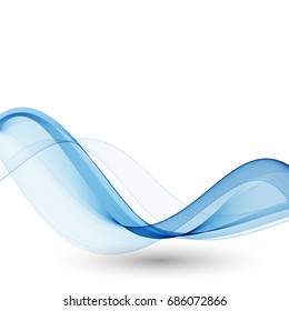 The movement of abstract blue waves.Abstract background wave.