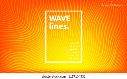 Movement Abstract. Wave Stripes. Geometric Template with Distorted Lines and Gradient. Flow Background in Minimal Style. Eps10 Vector. Cover with Movement for Poster, Brochure, Business Design, Blank.