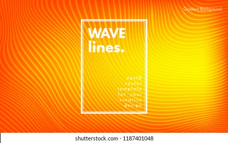 Movement Abstract. Wave Stripes. Geometric Template with Distorted Lines and Gradient. Flow Background in Minimal Style. Eps10 Vector. Cover with Movement for Poster, Brochure, Business Design, Blank.