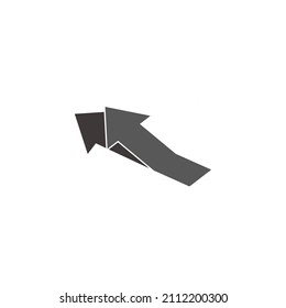 movement arrow up geometric shadow logo vector