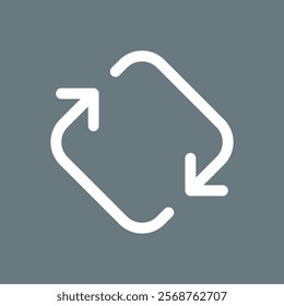 Movement of arrows in the shape of a square or diamond. Symbol of movement or direction, recycling or circulation. Icon of recycling of material or plastic.