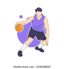 Movement basketball player illustration isolated vector design
