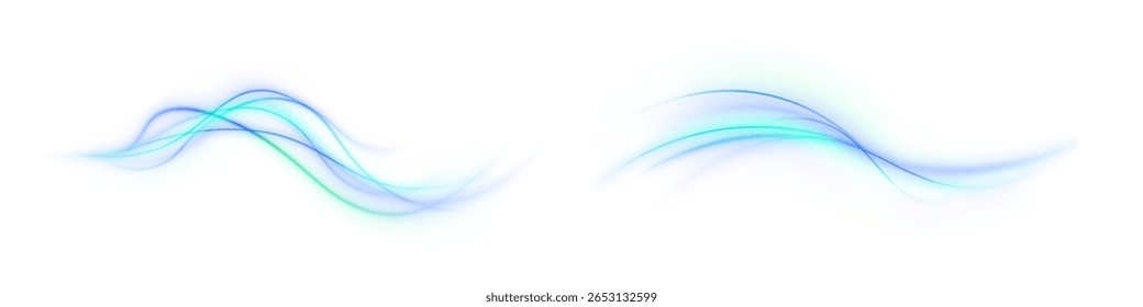 Movimento de luz azul e ondas de fluxo rápido criam brilho brilhante e raias de faísca com efeito de torção sobre fundo de água abstrato com ar flash brilhante e linha de fluxo de energia dinâmica

