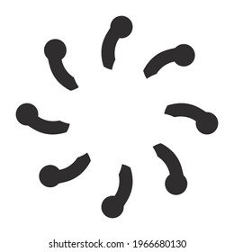 movement of circle hand with ball symbol icon illustration
