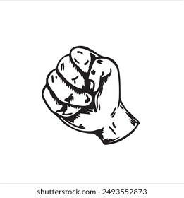 The movement of clenched fists is like holding back anger in vector form