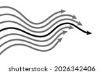 Movement curve line wave flow arrows. Vector illustration.