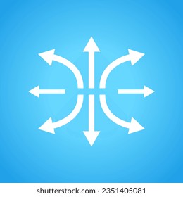 símbolo de señal de expansión de aire de dirección de movimiento