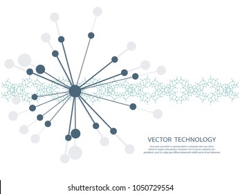 Movement of DNA molecules. Medicine science technologies with spare place for text. Biotechnology and chemistry concept vector illustration